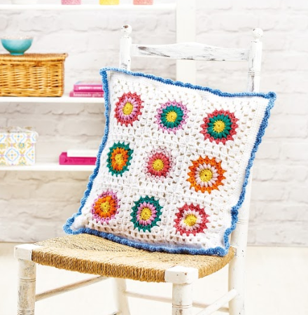 Sunburst Granny Square Cushion crochet Pattern