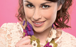Crochet flower scarf