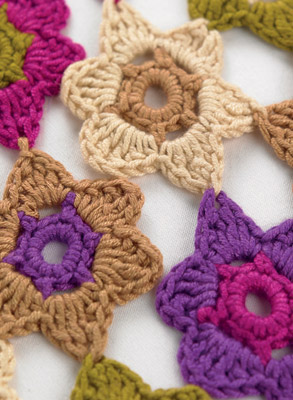 Crochet flower scarf