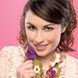 Crochet flower scarf