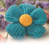 Quick knit flower brooch
