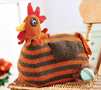 Knitted chicken doorstop