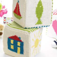 Easy Knitted Intarsia Baby Blocks Toy Knitting Pattern
