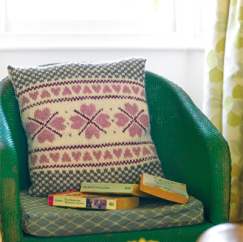Fair Isle Heart Cushion Cover Pattern Knitting Pattern