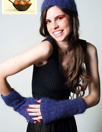 Angora Hat & Wrist Warmers Set Knitting Pattern