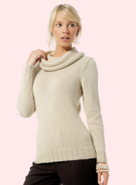 Cowl Neck Alpaca Sweater Knitting Pattern