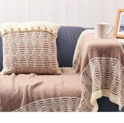 Blanket and cushion set Knitting Pattern