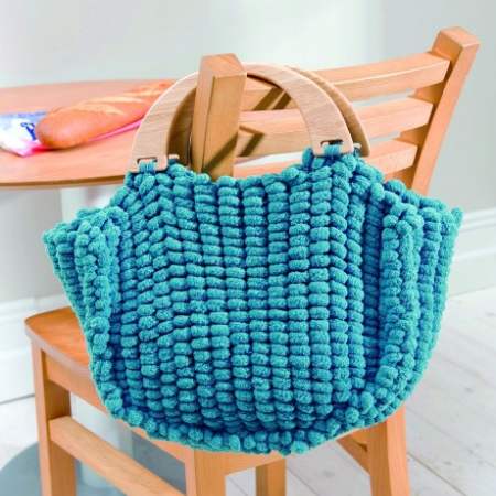 Practical pompon bag Knitting Pattern
