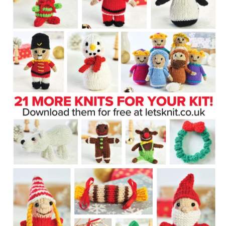 21 Mini Christmas Knits: Nativity, Santa, Elf & More Knitting Pattern