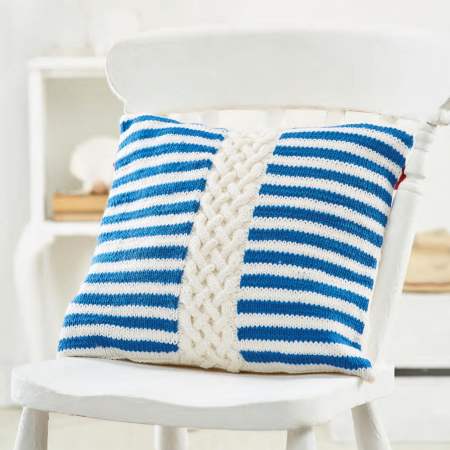 Cable And Stripe Cushion Cover Project Knitting Pattern
