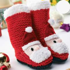 Children’s Santa Slipper Socks Pattern Knitting Pattern