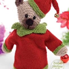 Classic Christmas Teddy Bear Knitting Pattern