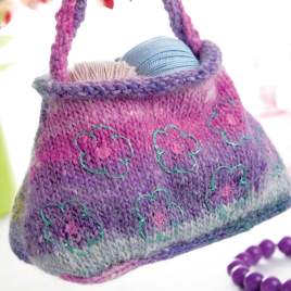 Embroidered Flower Bag Knitting Pattern Knitting Pattern