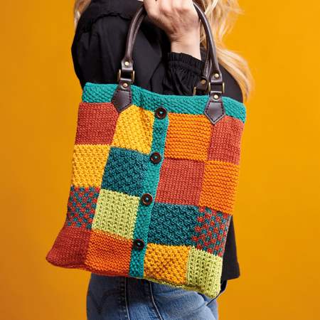 Patchwork Tote Bag Knitting Pattern Knitting Pattern