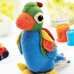 Tropical Parrot Toy Knitting Pattern Knitting Pattern