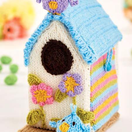 Easy Knitted Bird House Storage Box Knitting Pattern