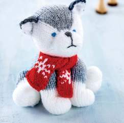 Beginner Knitted Husky Dog Toy Pattern Knitting Pattern
