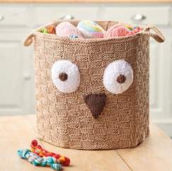 Knitted Owl Storage Basket Knitting Pattern