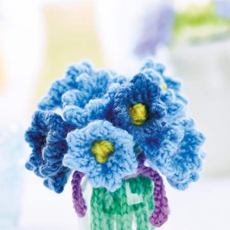 Easy Woodland Bluebell Flower Bouquet Knitting Pattern