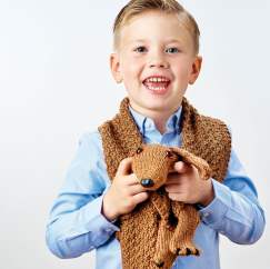 Beginner Kids’ Sausage Dog Scarf Knitting Pattern