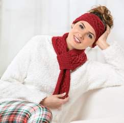Cabled scarf and headband Knitting Pattern