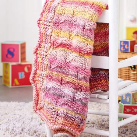 Self-striping Baby Blanket Knitting Pattern