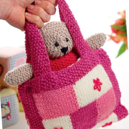 Sleeping Teddy Bear With Matching Bag Knitting Pattern