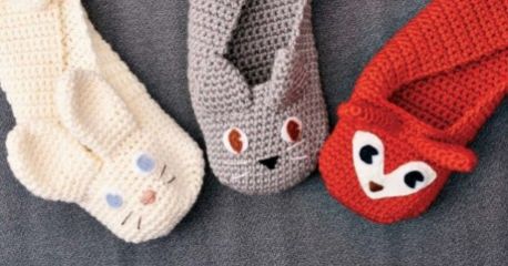 Crochet animal slippers