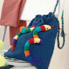 Children’s Snake Drawstring Bag Pattern Knitting Pattern