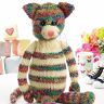 Colourful Cat Chunky Toy Knitting Pattern