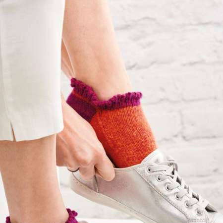 Easy Frill Trainer Socks Pattern Knitting Pattern