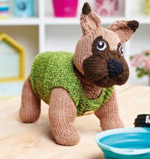 French Bulldog Toy With Jumper Knitting Pattern