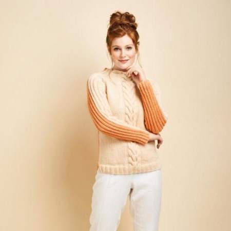 Two Colour Cable Jumper Knitting Pattern