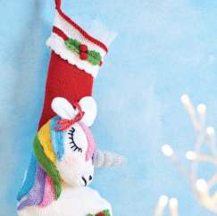 Knitted Unicorn Christmas Stocking Knitting Pattern