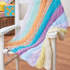 Cable Stripe Baby Blanket Knitting Pattern