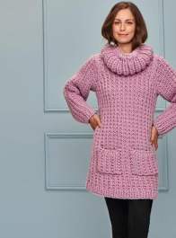 Chunky jumper dress and cowl set
