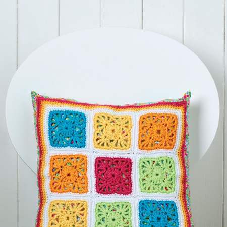 Colourful Granny Square Crochet Cushion crochet Pattern