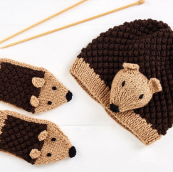 Child’s Hedgehog Hat and Mittens Knitting Pattern