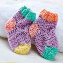 Simple Baby Socks Knitting Pattern
