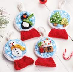 Snowglobe Christmas Tree Decorations Knitting Pattern
