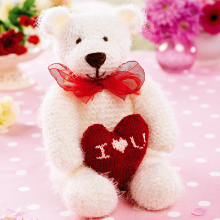 Valentine’s Day Teddy Bear Knitting Pattern