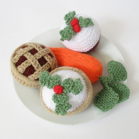 New hand knitted christmas sausage decoration