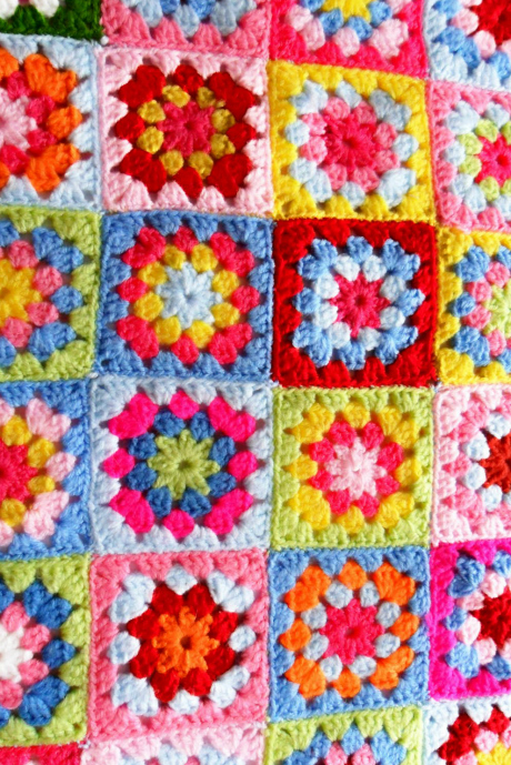tea wagon tales crochet granny square blanket