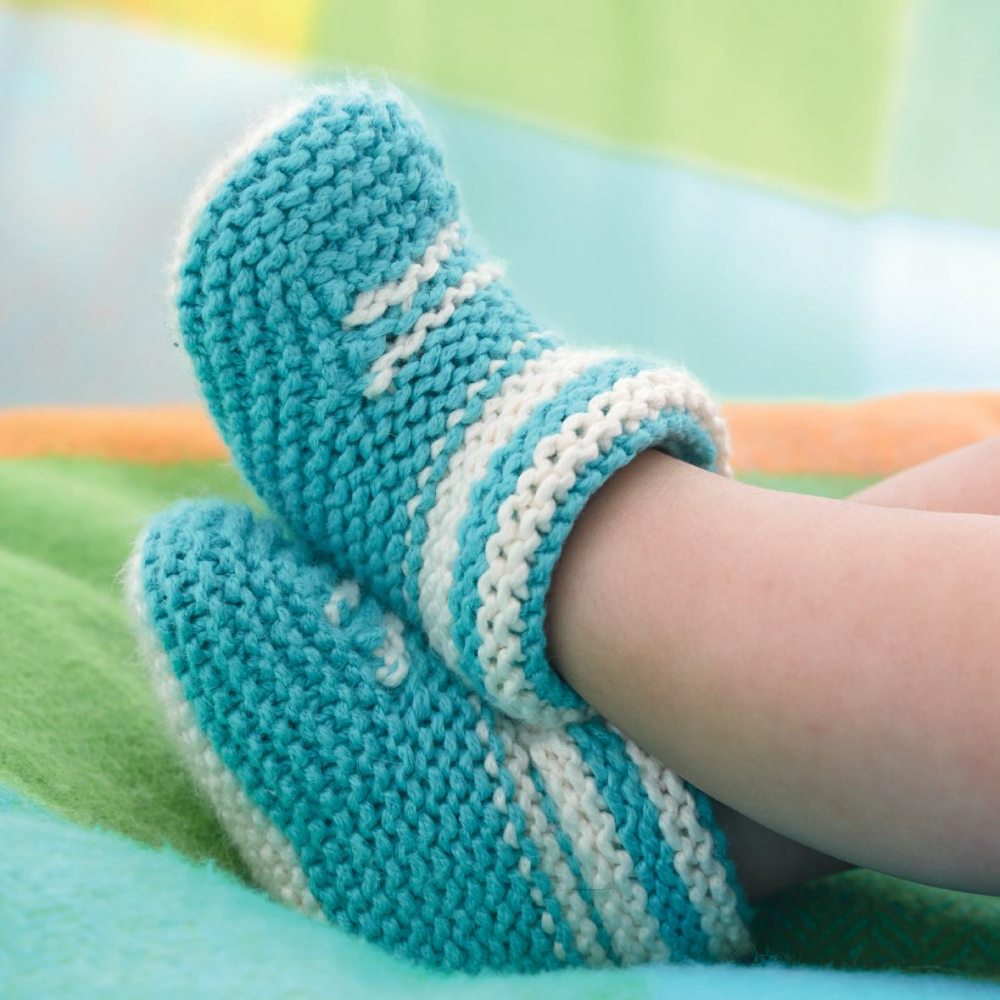 Twocolour Baby Boots Knitting Patterns Let's Knit Magazine