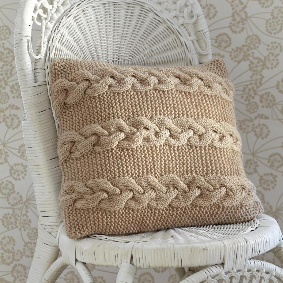 Basic Cable Cushion Knitting Patterns Let's Knit Magazine