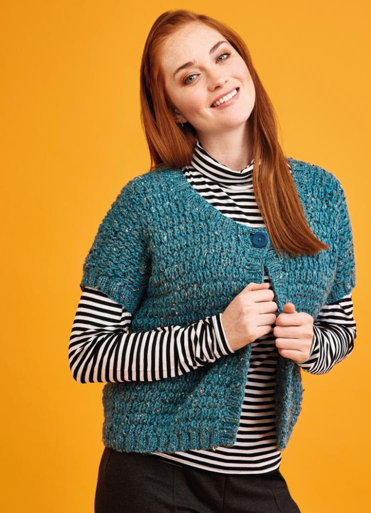 Simple Rib Gilet | Knitting Patterns | Let's Knit Magazine