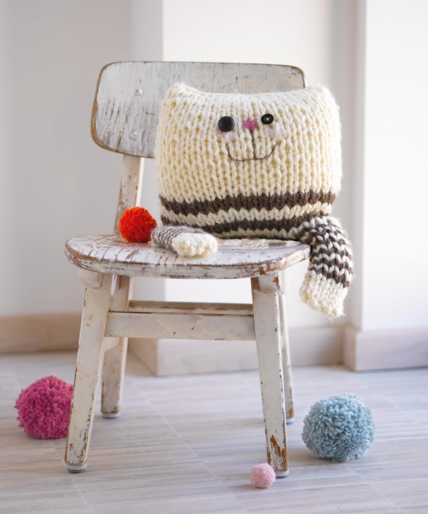 Cat Cushion Knitting Patterns Let's Knit Magazine