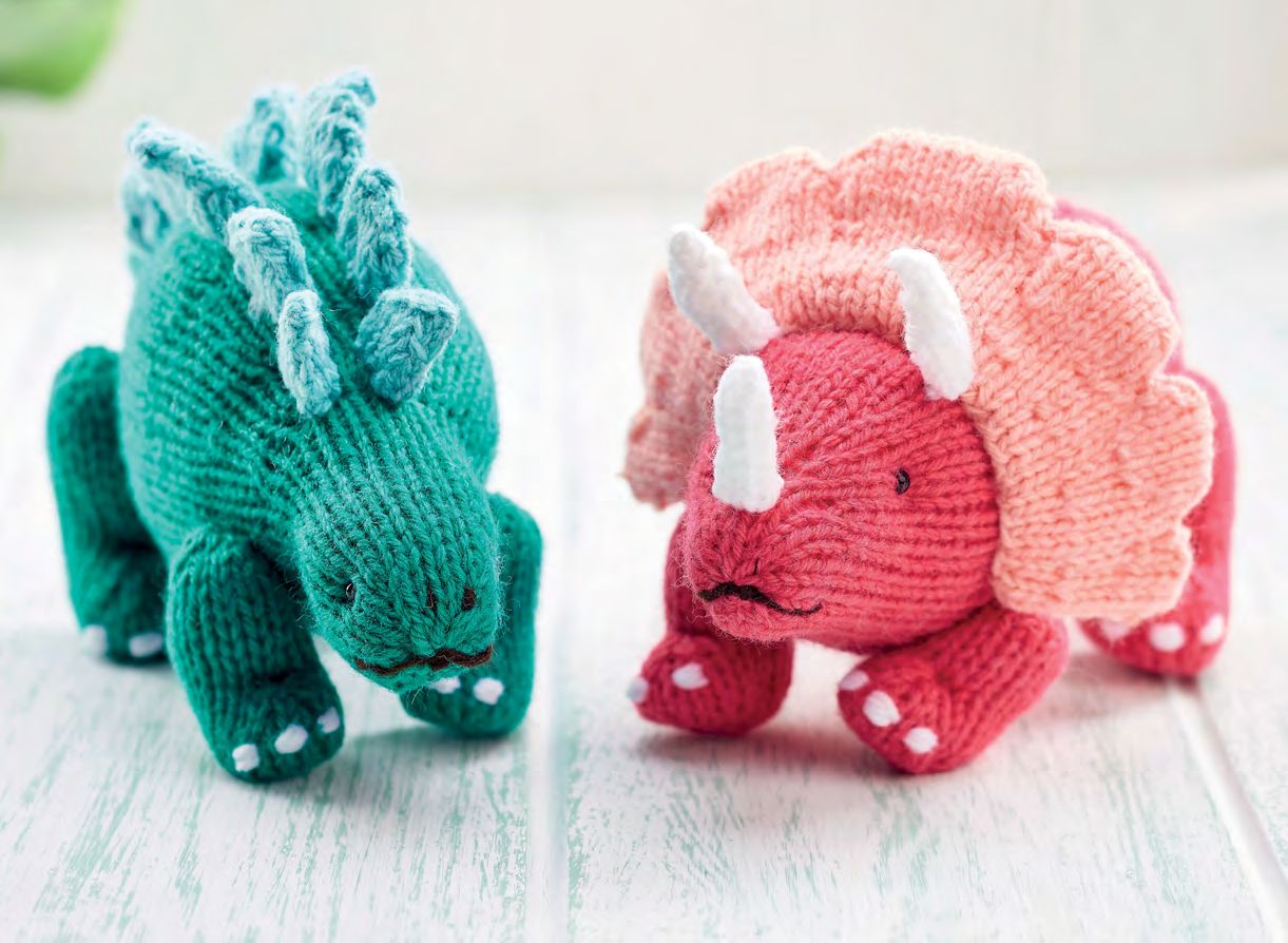 Cute Dinosaur Toys Knitting Patterns Let's Knit Magazine