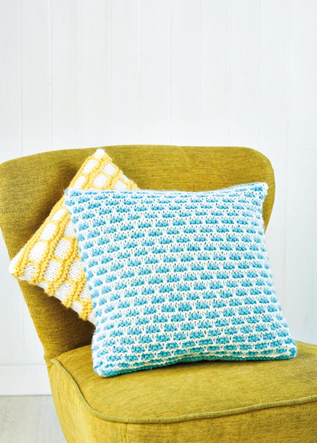 Easy Slip Stitch Cushions Knitting Patterns Let's Knit Magazine