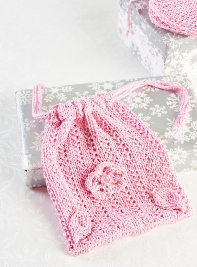 Eco Knitted Make Up Pads and Gift Bag Knitting Patterns Let's Knit